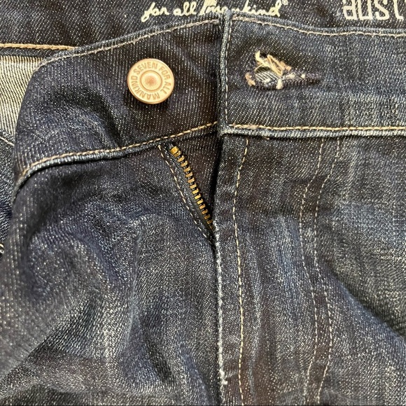 7 for all mankind austyn blue jeans Sz 38 waist button zip waist - Picture 3 of 7